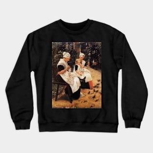 amsterdam orphans in the garden 1885 - Max Liebermann Crewneck Sweatshirt